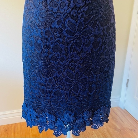 Francesca’s Blue Rain Navy Lace Mini Dress - Picture 8 of 16